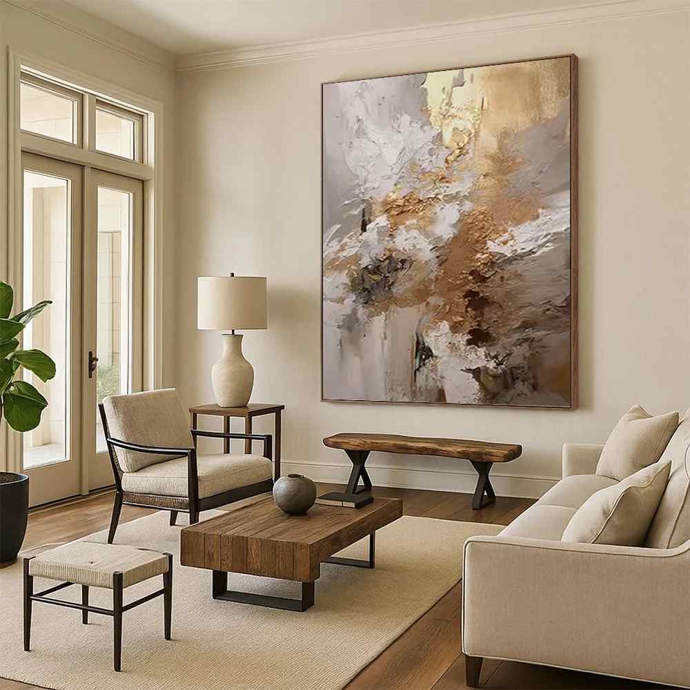 Hand-Painted Elegant Room - extra large modern wall decor